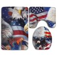thumbnail image 1 of ABPHQTO Águila de la bandera americana Juego de alfombras de baño de 3 piezas Alfombra de baño Alfombra de contorno y tapa de inodoro ABPHQTO  Cont-CHAPPLE-23945, 1 of 2
