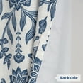 thumbnail image 4 of DriftAway Twyla Linen Blend Blackout Curtains for Bedroom Boho Floral Printed Thermal Insulated Grommet Top Lined Window Treatments for Living Room 2 Panels W52 x L84 Ivory Navy, 4 of 8
