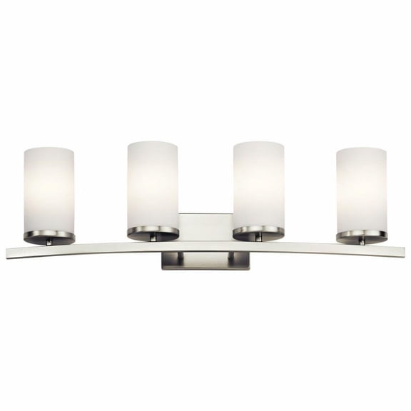 4 Light Vanity Light Approved for Damp Locations with Contemporary Inspirations 31 inches Wide-Brushed Nickel Finish Bailey Street Home