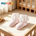thumbnail image 2 of Miaouyo Toddler Baby Girl Crew Socks Soft Breathable Lace Ruffle Bow Princess Socks, 2 of 7