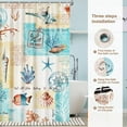 thumbnail image 6 of Blue Shower Curtain,Teal Shower Curtain,Whale Shower Curtain for Bathroom with 12 Hooks Nautical Mountain Shower Curtain Ocean Sea Shower Curtains Sets Machine Washable Waterproof Modern Bath Decor, 6 of 6