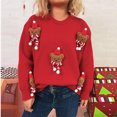 thumbnail image 6 of EchfiProm Holiday Sweaters for Women Pullover Christmas Red Work Long Sleeve Womens Tops, 6 of 9