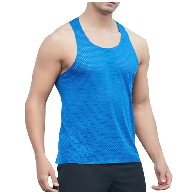 Mgmyaa Men's Tank Tops Quick Dry Workout Sleeveless Gym Muscle Shirts Athletic Bodybuilding Tee Shirt