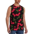 thumbnail image 2 of Bingfone Cherry Pattern Men's Tank Tops Workout Sleeveless Tee Shirts Running Beach Tanks for Men-Large, 2 of 8