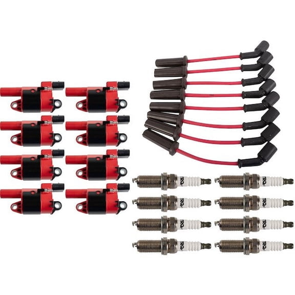 Ignition Coil Spark Plug and Wire Set 17 Piece - Compatible with 2009 - 2012 GMC Sierra 2500 HD 6.0L V8 2010 2011