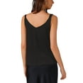 thumbnail image 3 of INSPIRE CHIC Women's Satin V Neck Spaghetti Strap Summer Fall Tank Tops M Black, 3 of 5