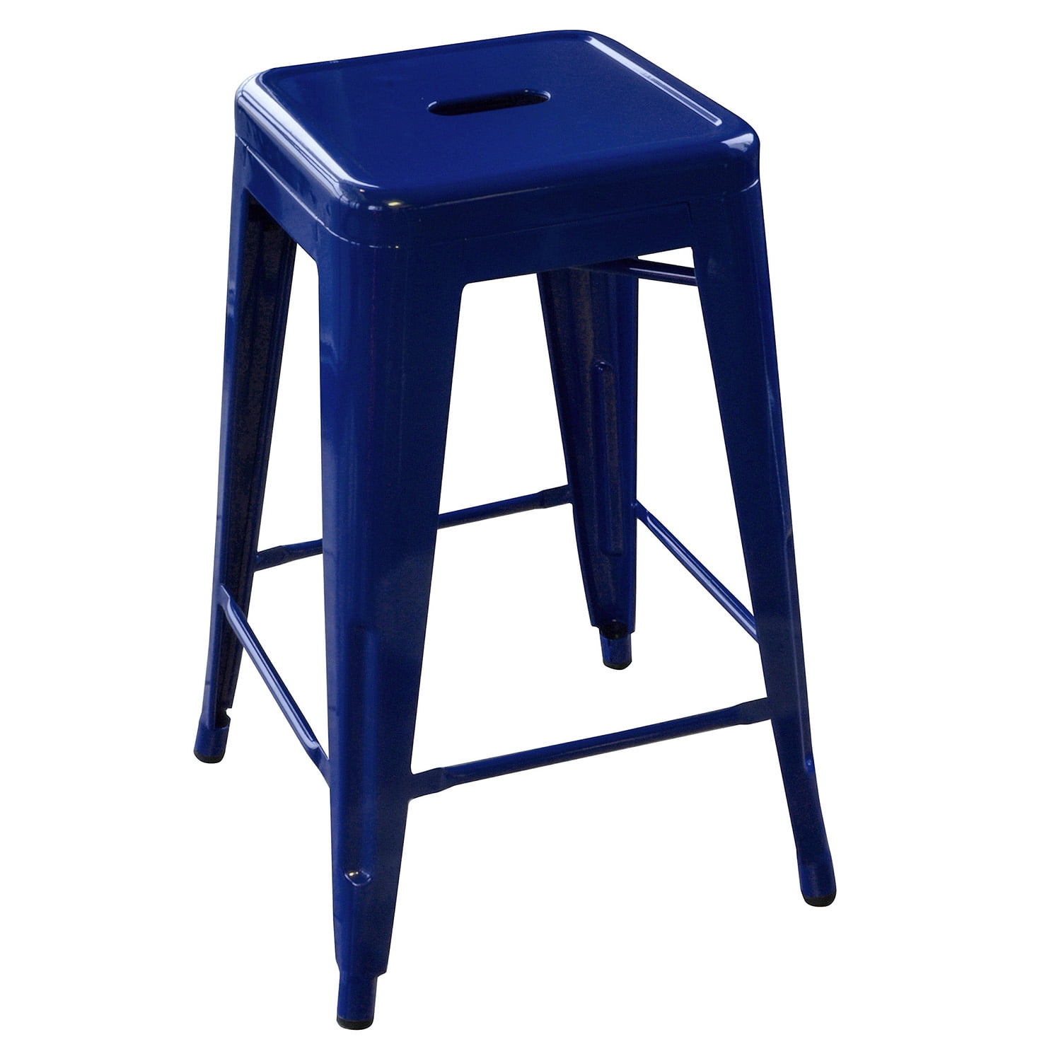 AmeriHome 2 Piece 24-inch Blue Finish Metal Backless Bar Stools