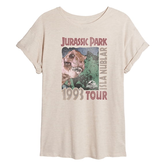 Jurassic Park - Isla Nublar 1993 Tour - Juniors Oversized Graphic T-Shirt