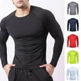 thumbnail image 3 of QHUDLV Men Compression Running Long T Shirt Sport Training W1M8 S2L1 Jogging Quick, 3 of 9
