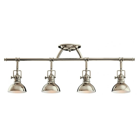 7704PN-Kichler Lighting-4 light Fixed Rail - with Vintage Industrial inspirations - 11.25 inches tall by 5.5 inches wide-Polished Nickel Finish