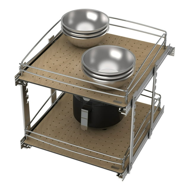 Rev-A-Shelf 2 Tier Bottom Pull Out Base Cabinet Organizer, 54BK-21SC-2-1