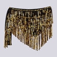 thumbnail image 2 of XIAONU Women's Sequin Fringe Skirt Asymmetrical Hem Sparkly Waist Scarf Partywear Belly Dance Performance Wrap, 2 of 3