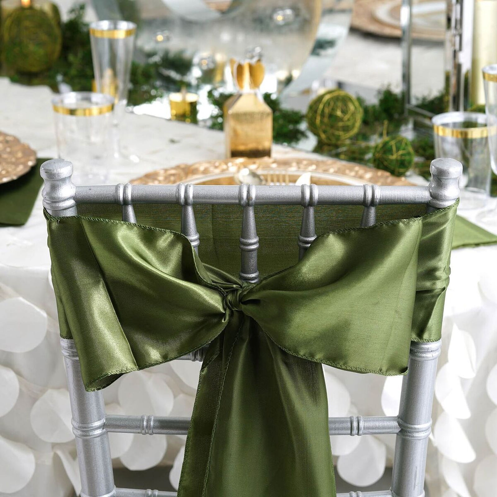 Efavormart 5 Pack | Olive Green Satin Chair Sashes | 6"x106" - Walmart.com