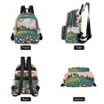 thumbnail image 2 of JIALIOU Mini Backpack Purse for Women Quilted Casual Daypack Small Travel Shoulder Bag, Hillside with Wildflowers and Houses, 2 of 7