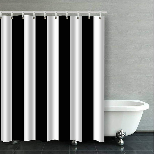 Bpbop Decors Modern Black White Stripes, Modern Shower Curtains