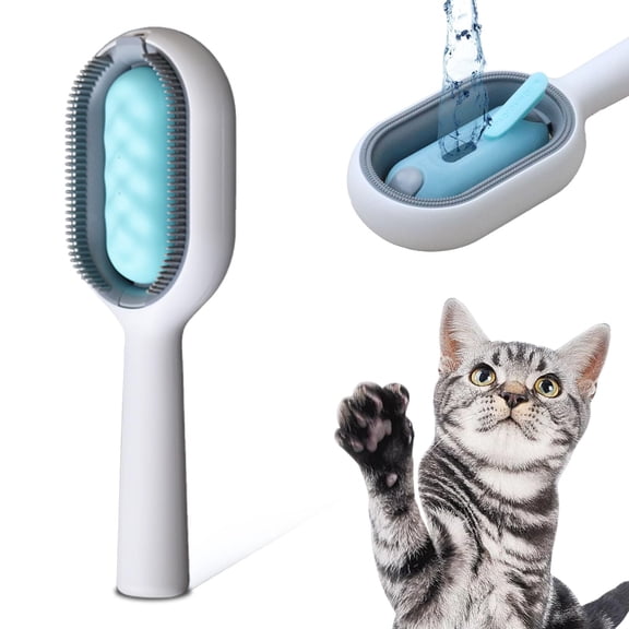 Cat Brush with Water, 3 in 1 Cat Grooming Brush, Cat Cleaning Brush, Pet Hair Removal Comb with Water Tank, (Towels Not Included)