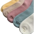 thumbnail image 4 of SERISIMPLE Bamboo Stretch Kids Ankle Sock Breathable Lightweight for Preschool Thin Soft Baby Socks 5 Pairs (Assorted1, 9-12 Years), 4 of 5