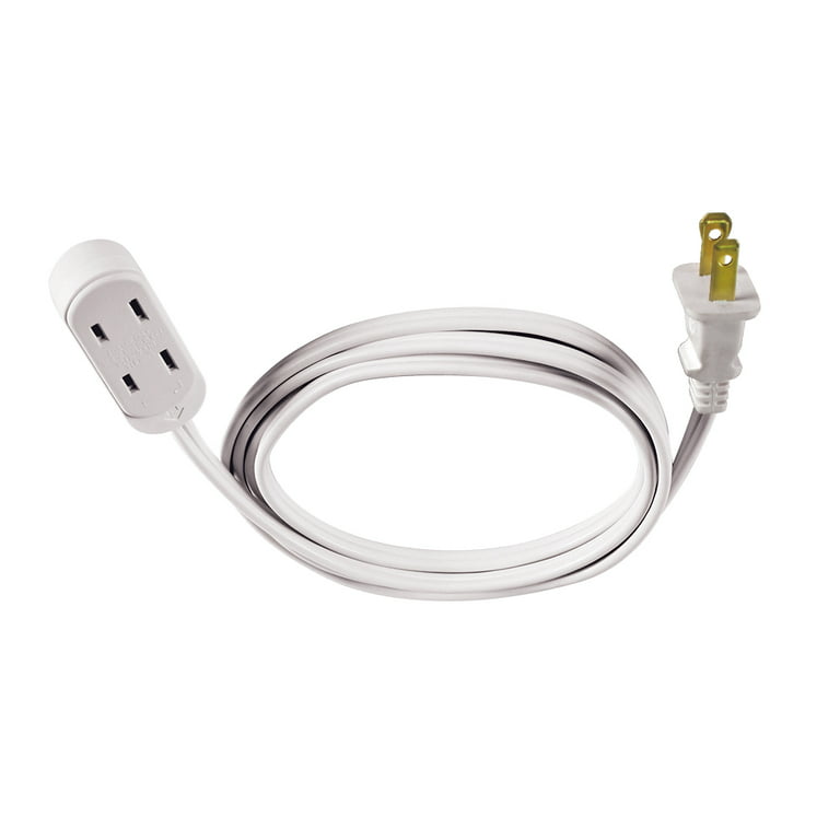 Hyper Tough 6FT 16AWG 2 Prong White Indoor Household Extension Cord, 13 amps