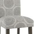 thumbnail image 3 of Medallion Pattern Fabric Upholstered Parsons Chair with Wooden Legs, Gray and Brown, Set of Two- Saltoro Sherpi, 3 of 5