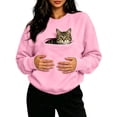thumbnail image 3 of UDAUDU Womens Pet Pouch Hoodies with Pockets Oversized Pet Hoodies Casual Lightweight Dog Pouch Fall Winter Hooded Sweatshirt Pink L, 3 of 5