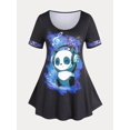thumbnail image 1 of Camiseta Talla Extra Estampado Panda Curvo Rosegal Camisetas tallas grandes, 1 of 5