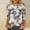 #0349-Coffee, variant on TaTaai Womens T Shirt 3/4 Sleeve Round Neck Printed Loose Top Casual Soft Comfortable for Everyday