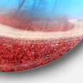 thumbnail image 3 of Designart - Curved Road in Autumn Forest' Circle Landscape Circle Metal Wall Art, 3 of 4