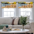 thumbnail image 4 of LALILO Kitchen Curtain Valance Road With Autumn And Trees Rod Pocket Window Curtain 52"x 18" Set of 2, 4 of 5