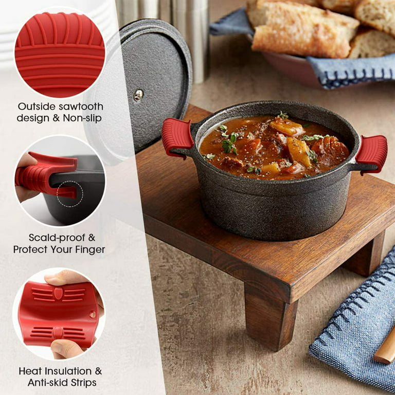 Dropship Potholder Cast Iron Skillet Handle Cover Silicone Hot Handle  Holder Pot Sleeve 2 Pack to Sell Online at a Lower Price