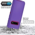 thumbnail image 3 of Galaxy S10 Plus Case Galaxy S10+ Case for Samsung Galaxy S10 Plus Case Military Drop Shockproof  Heavy Duty Rugged 3 in 1 Protection Cover for Galaxy S10 Plus S10+ Phone Case (Purple+Rose Red), 3 of 9