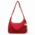 thumbnail image 1 of Crescent Hobo Bag Causal Crossbody Bolso Hombro Gamuza para Mujer Niña () Rojo, 1 of 9