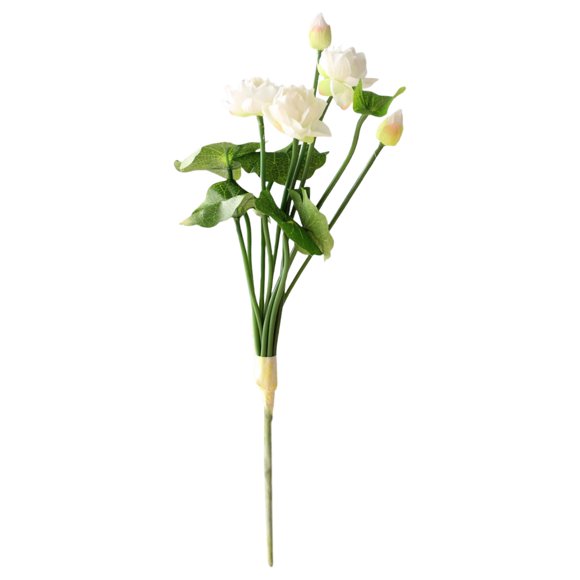 White Small Lotus White, Artificial Flowers Bouquet with Leaves Real Looking for Wedding Home Living Room Hotel Decorations 1Pack, 2025 Summer Clearance Sale 15% Off