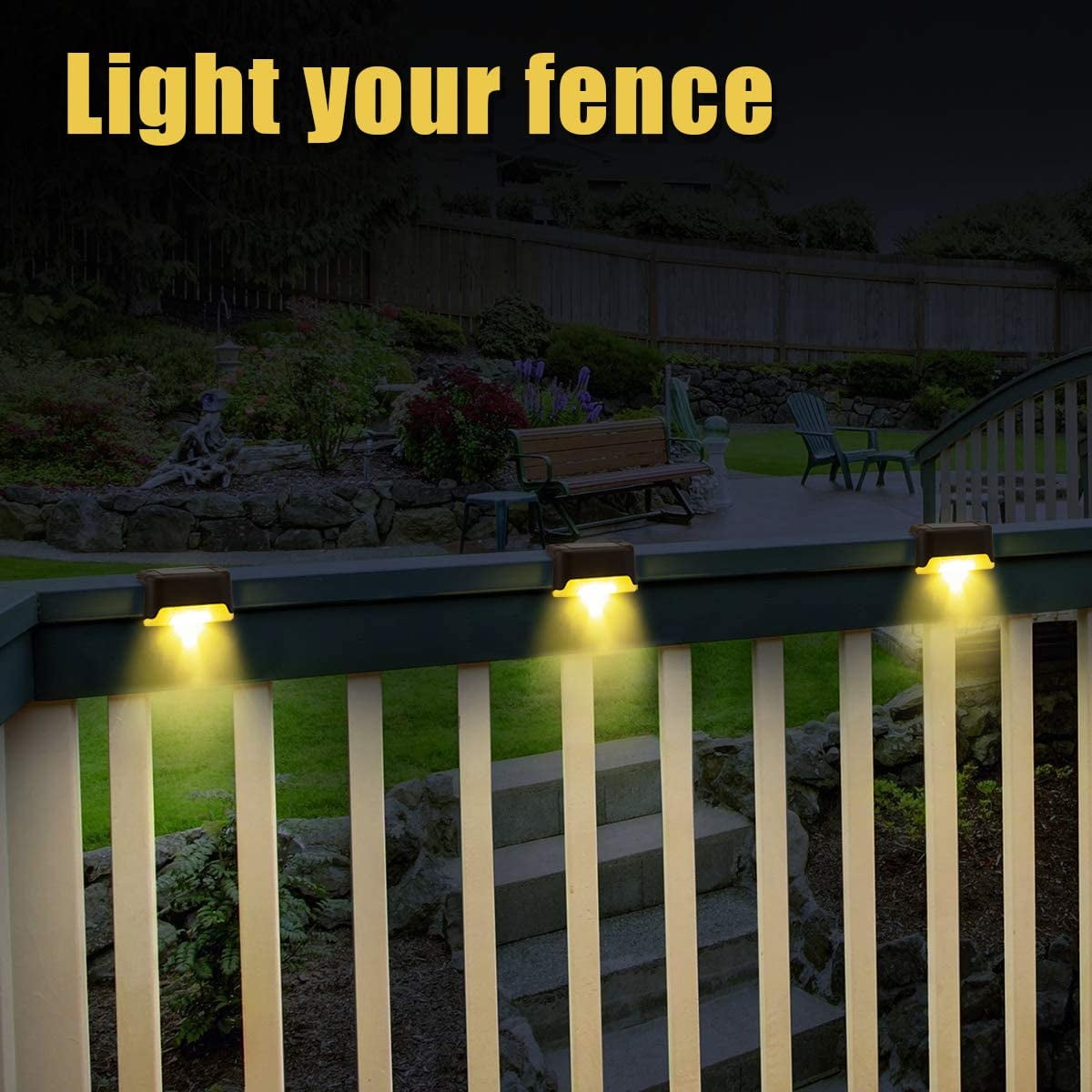 8 Pcs Solar Deck Lights Step Outdoor Waterproof Led Fence Lamp For Steps Railing And Stairs Warm White Canada 8 Pcs Solar Deck Lights Step, Solar Stair Lights Canada
