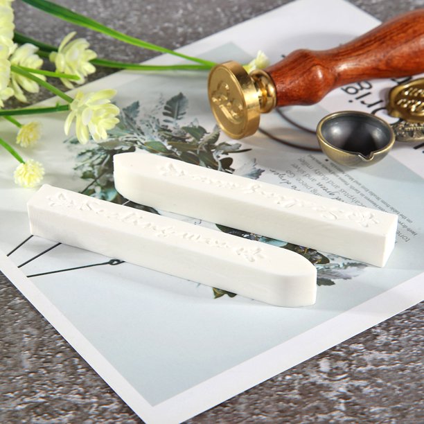 Cuadros Decorativos Tiras de sello de cera retro DIY sin núcleo para sello de pintura de fuego (blanco)
