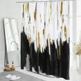 thumbnail image 2 of Black Long Shower Curtain 72 x 78, Abstract 78 inch Long Fabric Shower Curtain for Chic Vintage Bathroom Decor, Graffiti Oil Painting Ombre Shower Curtains 78 inch, 2 of 6