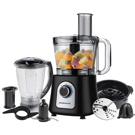 Ovente PF7007B Deluxe 12 Cup Multi-Function Food Processor with Blender, Chopper and Citrus Juicer, Matte (Best 12 Cup Food Processor)