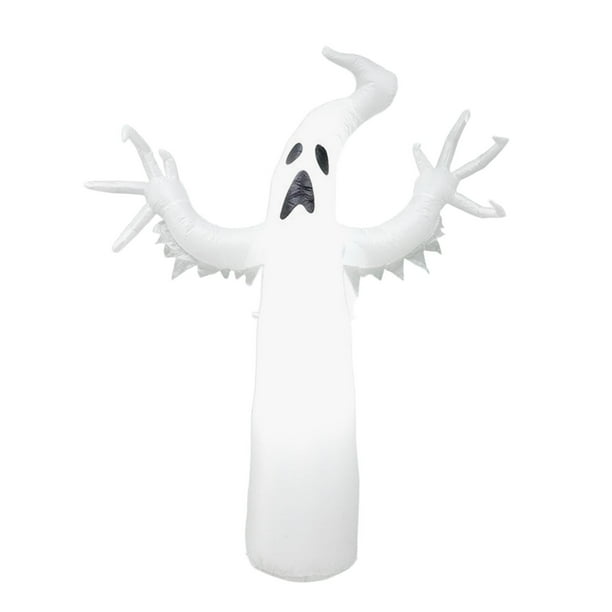 Fantasma inflable,Fantasma inflable de Halloween para decoración al aire libre,Lámpara LED con luz fantasma aterrador para decoración de Halloween,Porche trasero iluminado para una casa