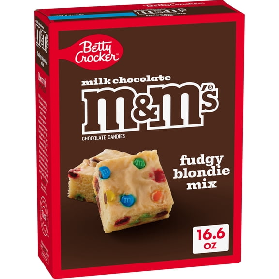 Betty Crocker Fudgy Blondie Bar Mix, with M&M'S Minis Chocolate Candies, 16.6 oz