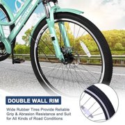 Barbella Adult Mountain Bike, 7 Speed Three Wheel Bike Mountain Tricycle Adult Tricycle Cruiser Trike, 24/26/27.5 Inch Adults Trikes with Shopping Basket, Exercise Men's Women's Tr