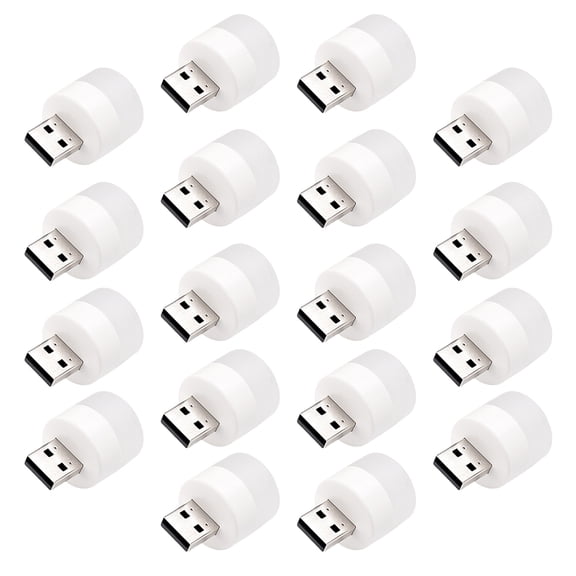 OULII 18-Piece USB Powered Mini Night Lights with White PVC Design for General Use and Home Lighting