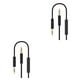 thumbnail image 1 of Conector de Cable auxiliar Injueey para auriculares de ordenador de coche con micrófono negro 2piezas, 1 of 5