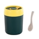 thumbnail image 2 of Taza aislante para sopa con cuchara - forro de acero inoxidable de 500 ml, apto para microondas, asa portátil, retención de calor para avena y cereales, 2 of 3