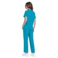 thumbnail image 6 of Fgvctg Womens Scrub Sets Plus Size Nurse Uniforms Stretchy V Neck Scrub Tops and Pants Scrub Set Medical Scrubs with Pockets Turquoise 2XL, 6 of 7