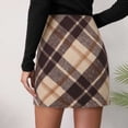 thumbnail image 5 of Lolmot Womens Plaid Flannel Skirts, Y2K Classic Fit High Rise Mini Skirt, Stretchy Pencil Skirts, Fall Winter Business Outfits, 5 of 9