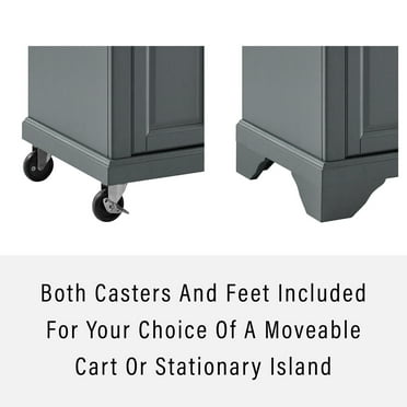 Crosley Furniture Avery Wood/Faux Marble Top Kitchen Cart in Distressed Gray