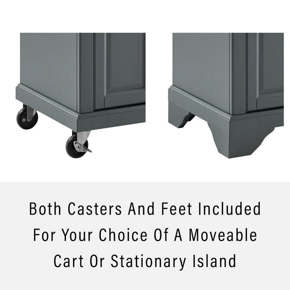 Crosley Furniture Avery Wood/Faux Marble Top Kitchen Cart in Distressed Gray