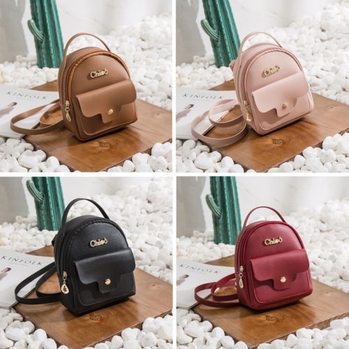 Women Girls Mini Faux Leather Backpack Rucksack School Bag Travel Handbag Lot - image 5 of 5