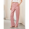 thumbnail image 6 of Yunliwuli Women Loose Pants Plaid Bow Elastic Waist Trousers Spring Summer Casual Sweatpants Bottoms, 6 of 9