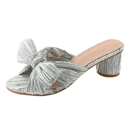 

KaLI_store Wedge Sandals for Women Women s Slides Sandals with Arch Support Ankle Strap Comfortable Sandals Summer Closed Toe Casual Outdoor Sandals Shoes for Women Silver