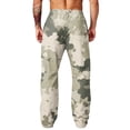 thumbnail image 7 of Hsovts Men's Athletic Open Bottom Relaxed Fit Camo Sweatpants Lounge Fashion Straight Leg Elastic Waist Workout Relaxed Fit Trousers Running Pant with Pockets Army Green M, 7 of 7